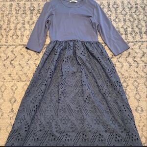 Grace Karin Long Sleeve Blue Lace Dress